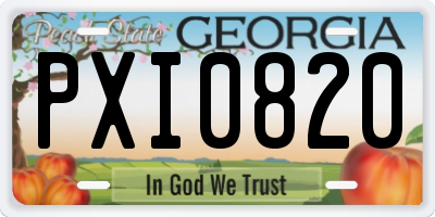 GA license plate PXI0820