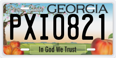 GA license plate PXI0821