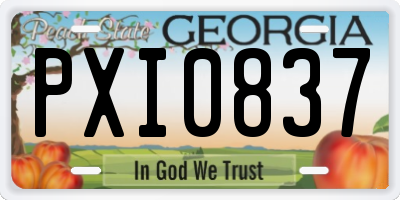 GA license plate PXI0837