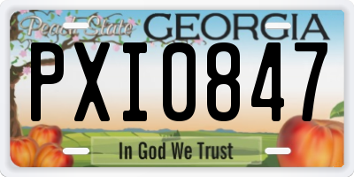 GA license plate PXI0847
