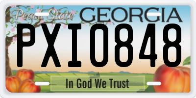 GA license plate PXI0848