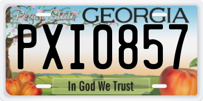 GA license plate PXI0857