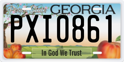 GA license plate PXI0861