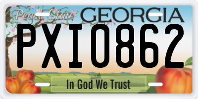 GA license plate PXI0862
