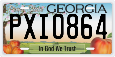 GA license plate PXI0864