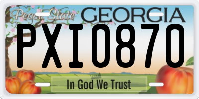 GA license plate PXI0870