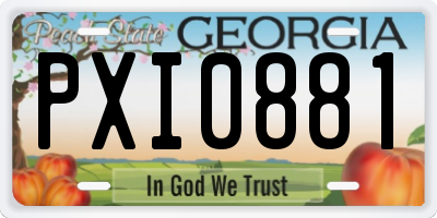 GA license plate PXI0881