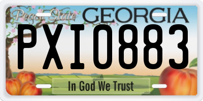 GA license plate PXI0883