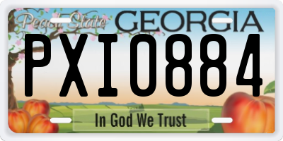 GA license plate PXI0884