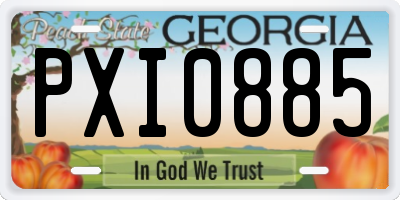 GA license plate PXI0885