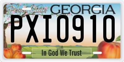 GA license plate PXI0910