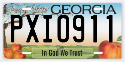 GA license plate PXI0911