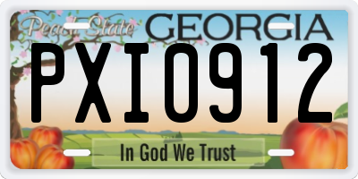 GA license plate PXI0912