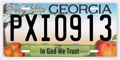 GA license plate PXI0913