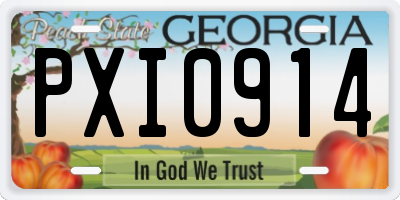 GA license plate PXI0914
