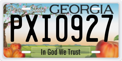 GA license plate PXI0927