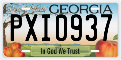 GA license plate PXI0937