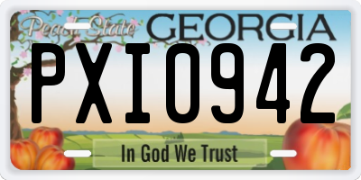 GA license plate PXI0942