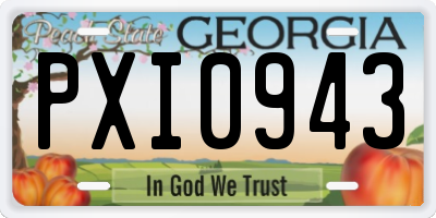 GA license plate PXI0943