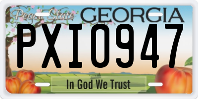GA license plate PXI0947