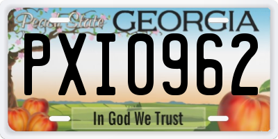 GA license plate PXI0962