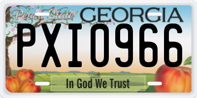 GA license plate PXI0966