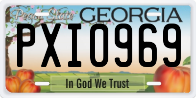 GA license plate PXI0969
