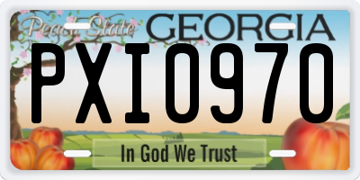GA license plate PXI0970