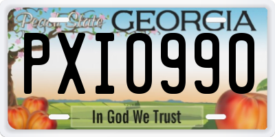 GA license plate PXI0990