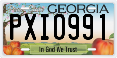 GA license plate PXI0991