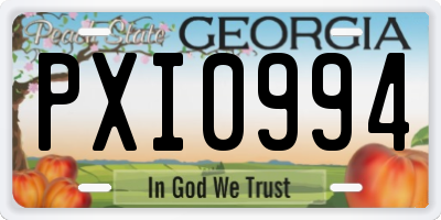 GA license plate PXI0994