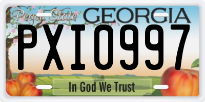 GA license plate PXI0997