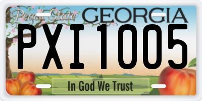 GA license plate PXI1005