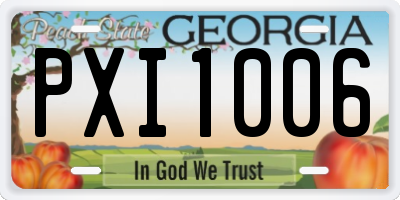 GA license plate PXI1006