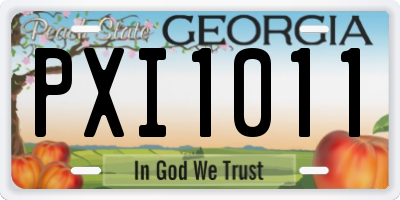 GA license plate PXI1011