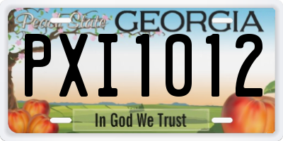 GA license plate PXI1012