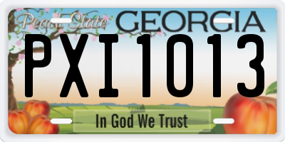 GA license plate PXI1013