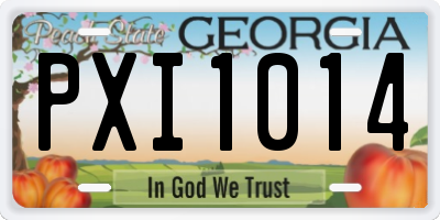 GA license plate PXI1014