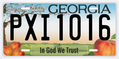 GA license plate PXI1016