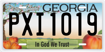 GA license plate PXI1019