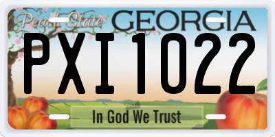 GA license plate PXI1022