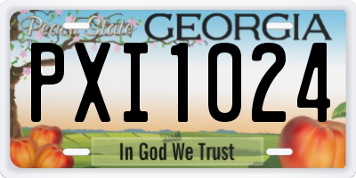 GA license plate PXI1024