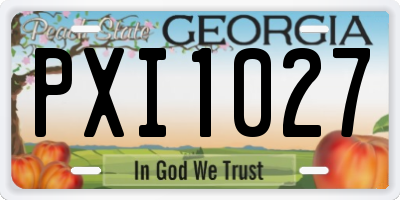 GA license plate PXI1027