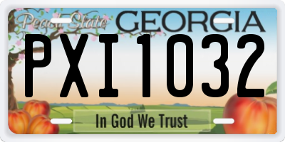 GA license plate PXI1032