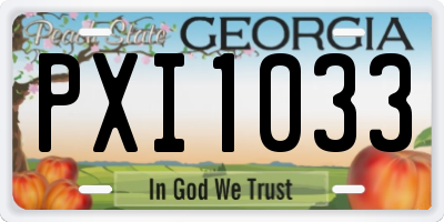 GA license plate PXI1033