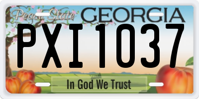 GA license plate PXI1037