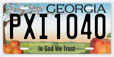 GA license plate PXI1040