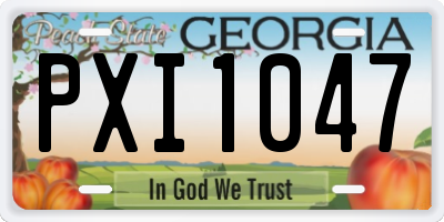 GA license plate PXI1047