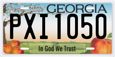 GA license plate PXI1050