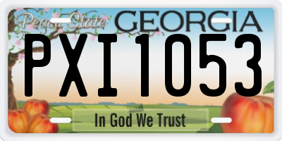 GA license plate PXI1053